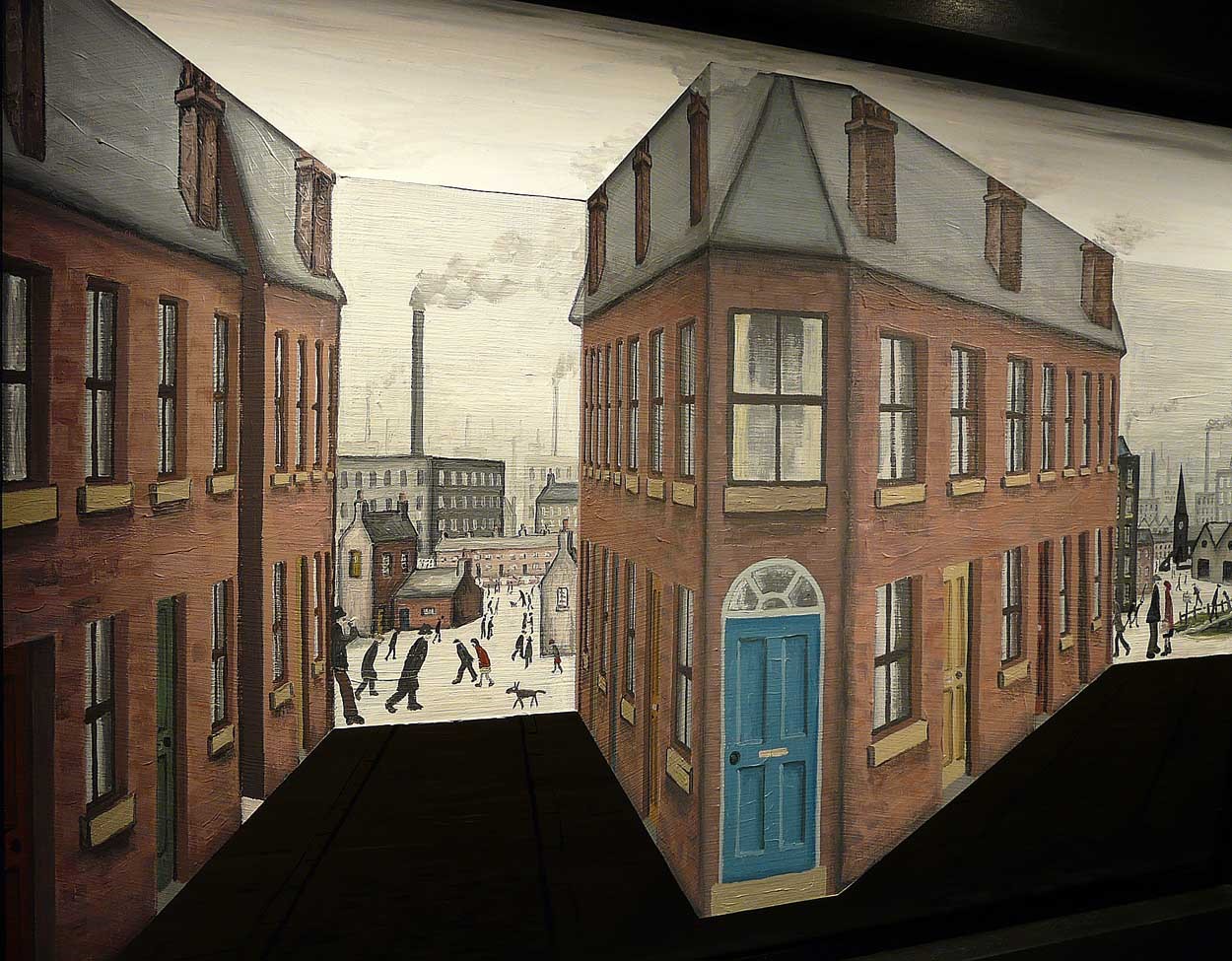 Street Scene Original by John D Wilson, Northern | Nostalgic | Lowry | Industrial | Landscape | 3D