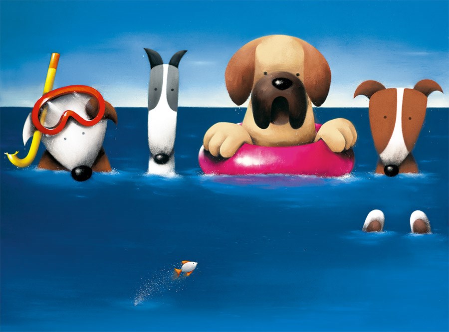 Doggie Paddle by Doug Hyde, Animals | Dog | Water | Sea | Humour