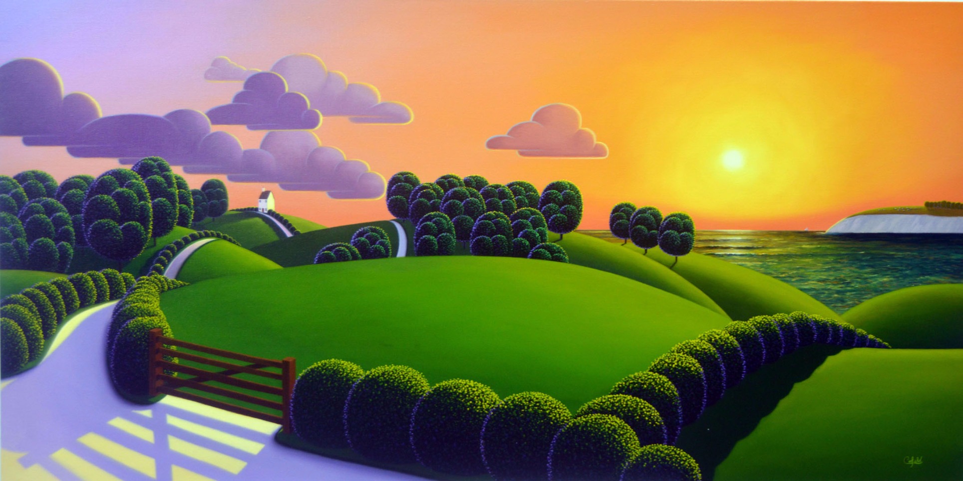 Closing of the Day by Paul Corfield, Naive | Landscape