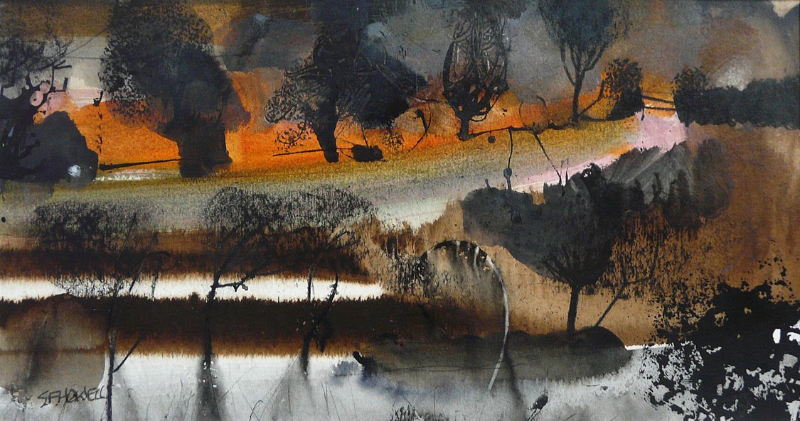 Winter Sunset by Sue Howells, Abstract | Landscape