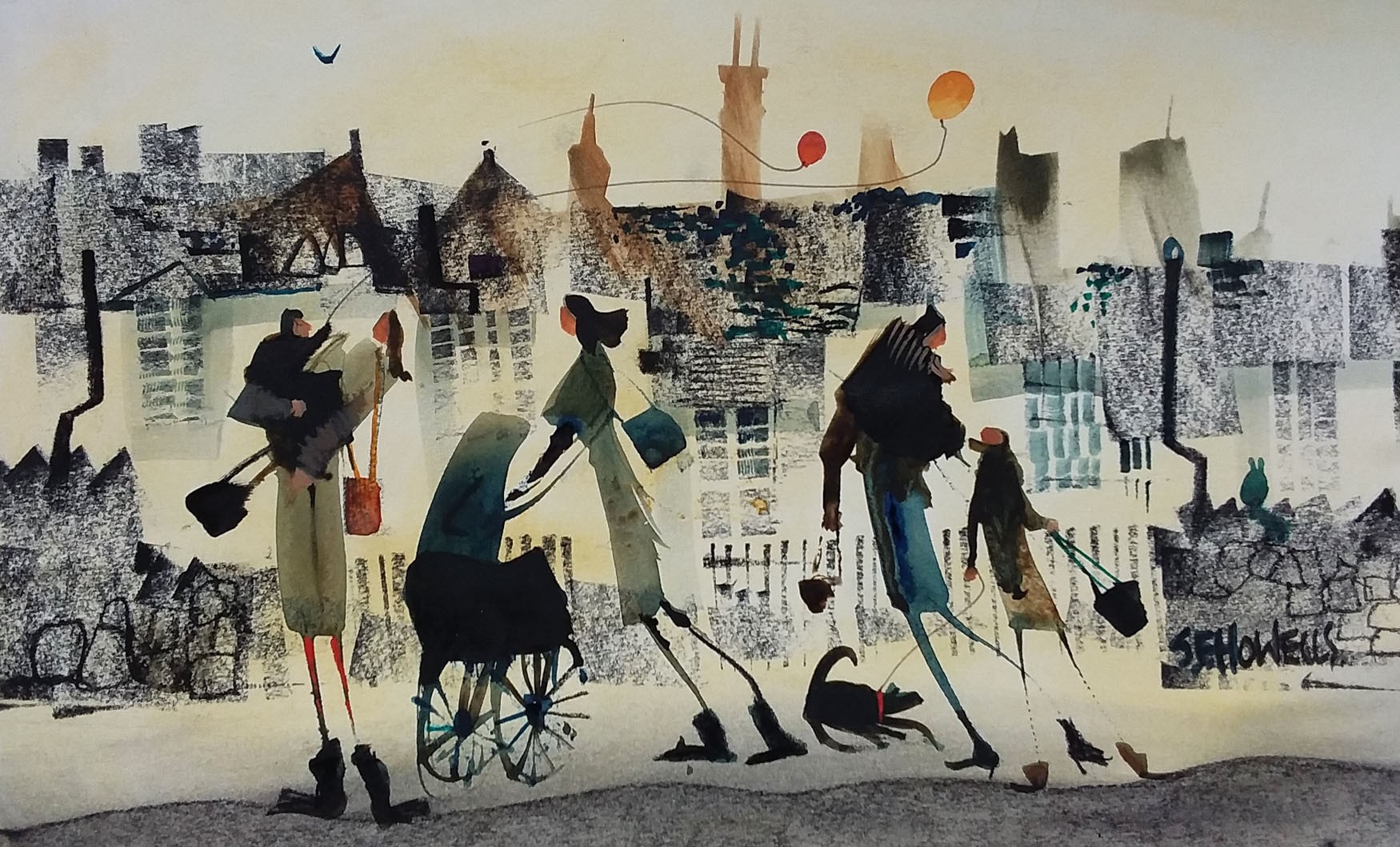 School Drop off by Sue Howells